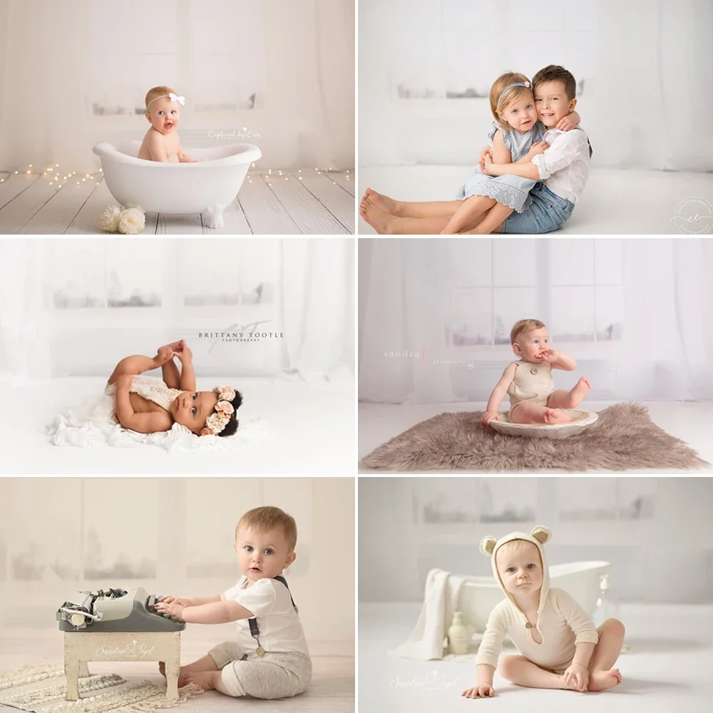 

VIKAMA Dreamy White Curtain Tapestry Photography Backdrop, Ideal for Art Photography and Portrait Party Decorations