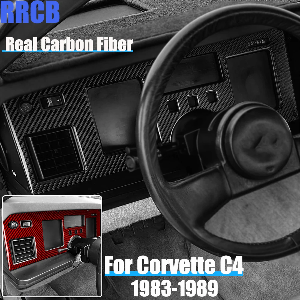 ألياف الكربون الحقيقية اكسسوارات السيارات عداد السرعة لوحة الكسوة غطاء ناعم ملصق ل كورفيت C4 1983 1984 1985 1986 1987 1988 1989