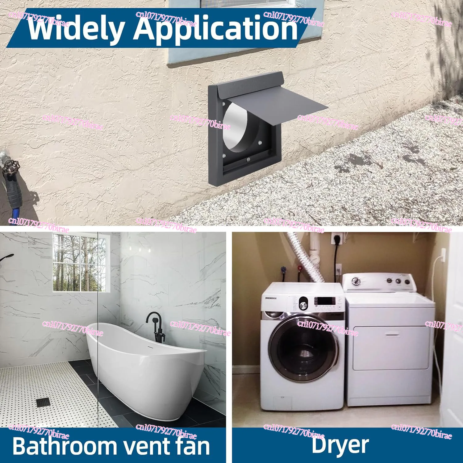 4 Inch (about 10.2 Cm) Dryer Ventilation Cover External Dryer Wall  for Room