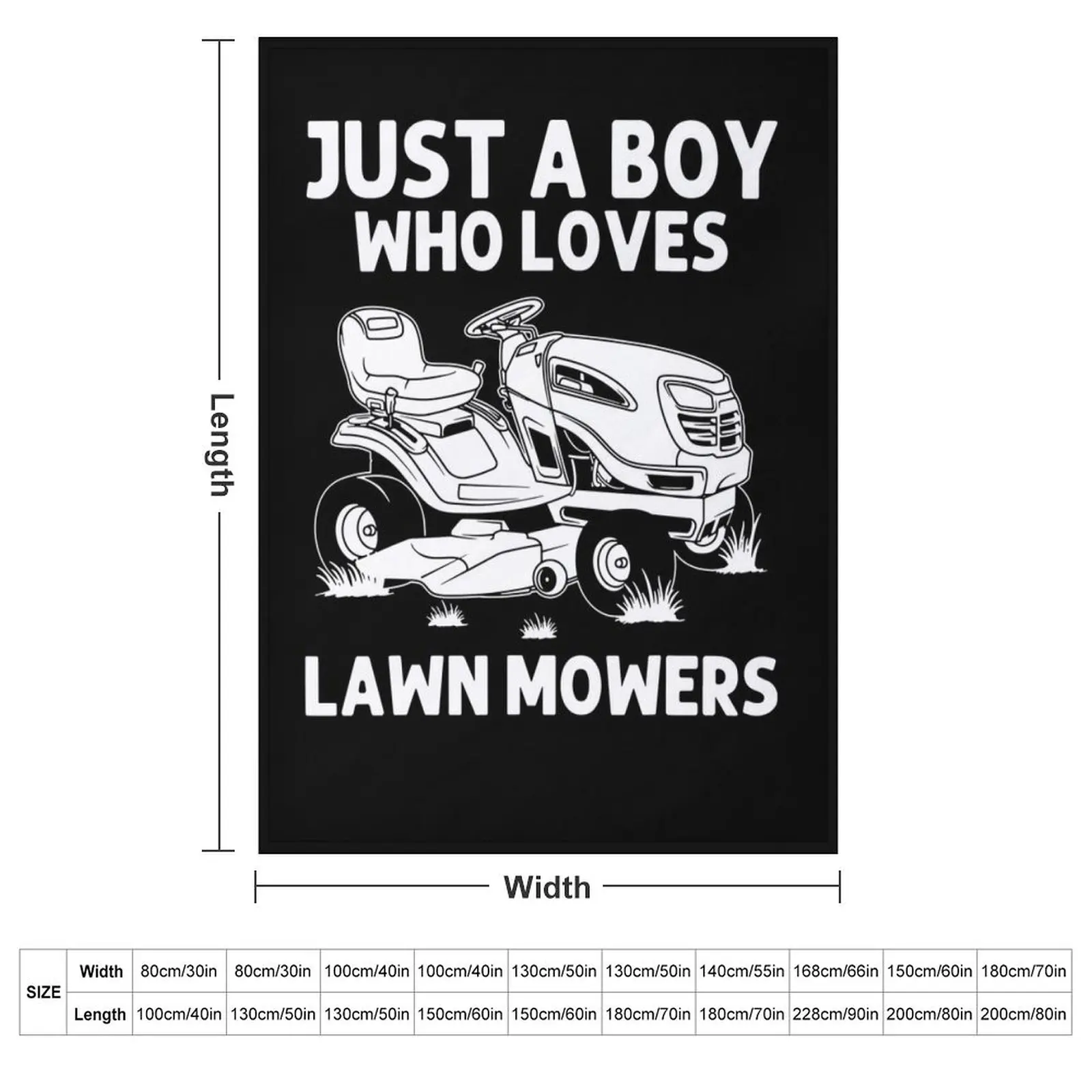Boys Kids Lawn Mower Farm Gardening Throw Blanket couch cozy soft plush fuzzy picnic outdoor blanket