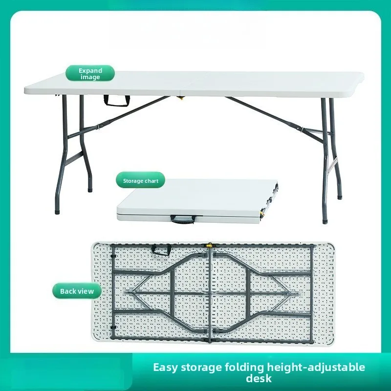Outdoor Portable Plastic Folding Table Learning Meeting Leisure Exhibition Rectangular Table