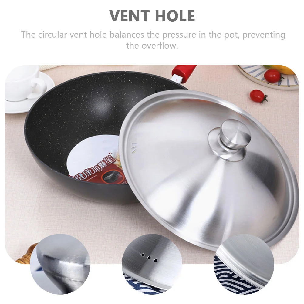 

Stainless Steel Pot Lid Cooking Tools Covers Kitchen Gadget Anti-scald Gadgets Frying Pan
