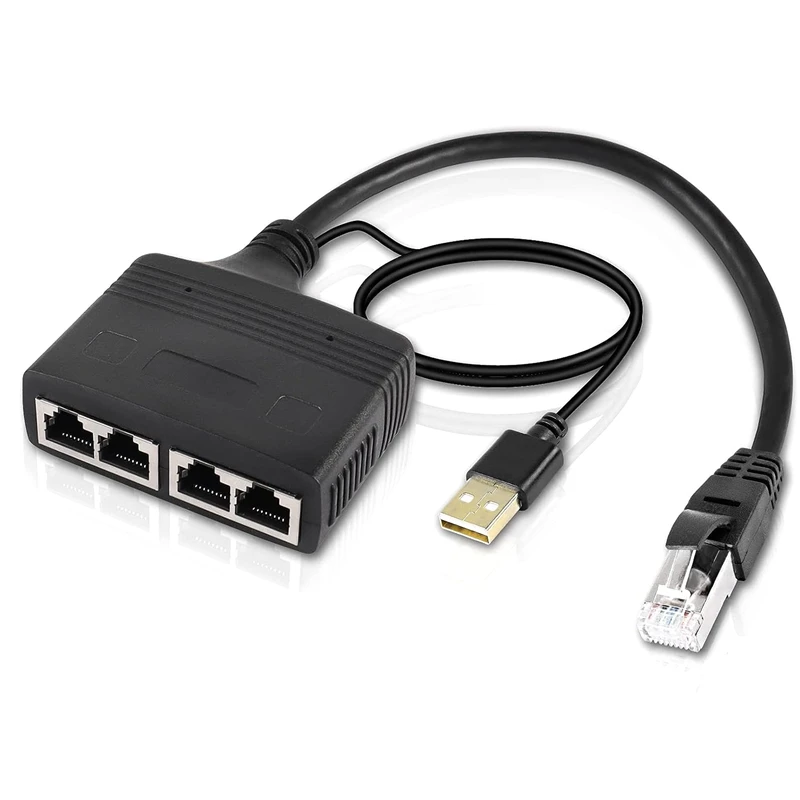 Network 1 Split 4 Hundred Megabit Network Sharing RJ45 1 Drag 4 Network Port Expansion Network Splitter Easy To Use Black