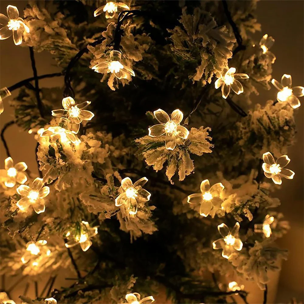 Solar LED Light Outdoor Garden Decoration Cherry Flower Lights Waterproof Solar Powered Patio Light for Garden Party Christmas