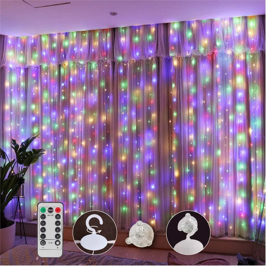 

Led Light Curtain Festoon USB Remote Garland Curtain Christmas Wedding Holiday New Year Bedroom Decoration Fairy Light for Home