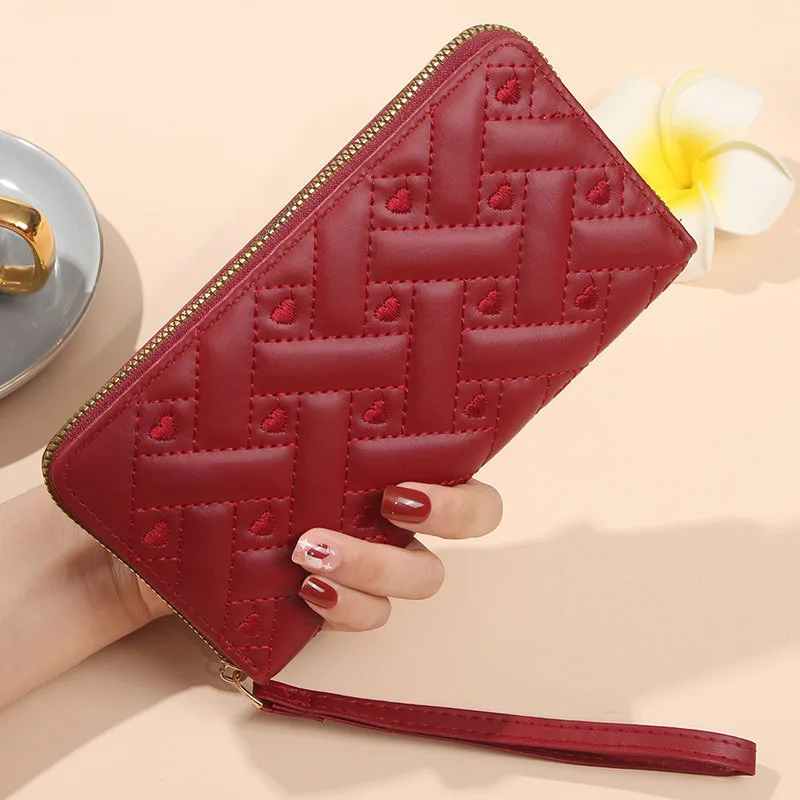 Heart Printed Wallet Women Large Capacity Bags Card Holder Luxury Brand Wholesales Ladies Clutch Coins Purses Wallets billetera