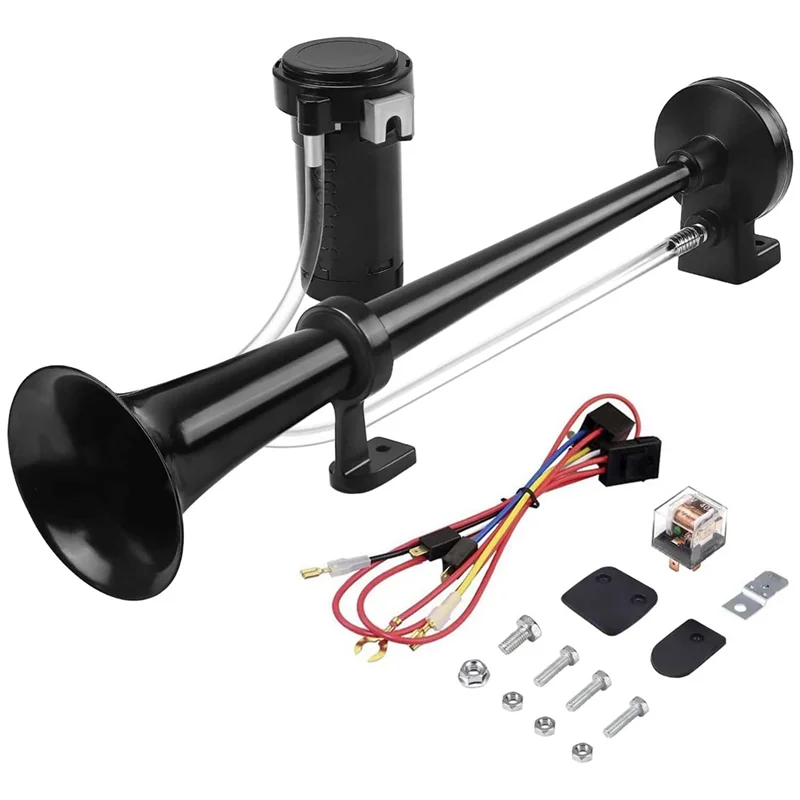 

150Db 24V Train Horn Air Horns For Truck, Single Trumpet Truck Air Horn, For 24V Vehicles Train Car Ship Boat Lorry, 17 Inch
