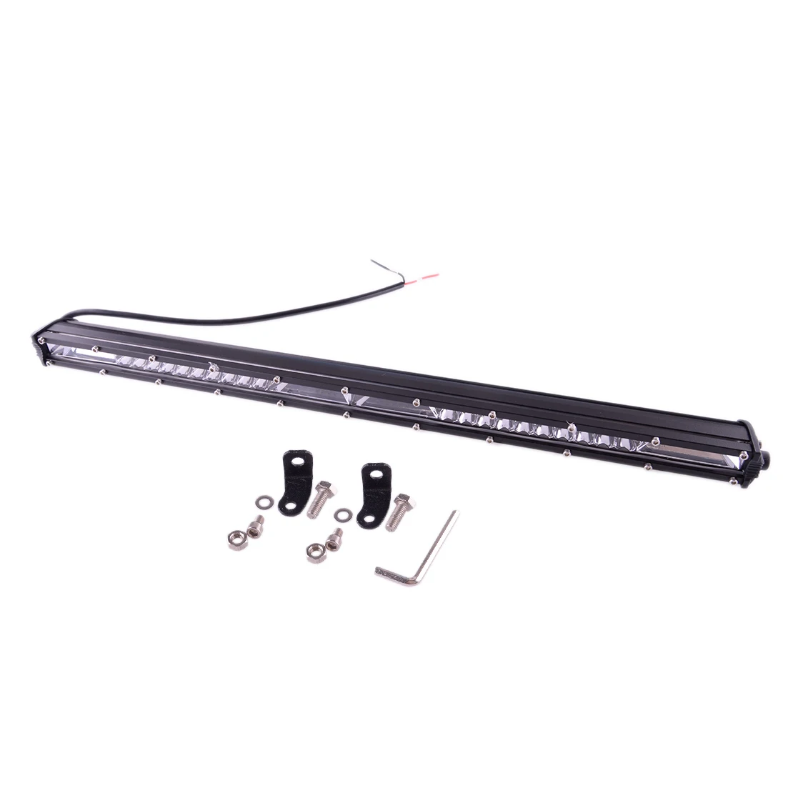 20'' 12-24V Universal Slim White LED Work Light Bar Lamp Single Row Spot Flood Combo Offroad Driving ATV SUV 4WD 6000K 30000LM