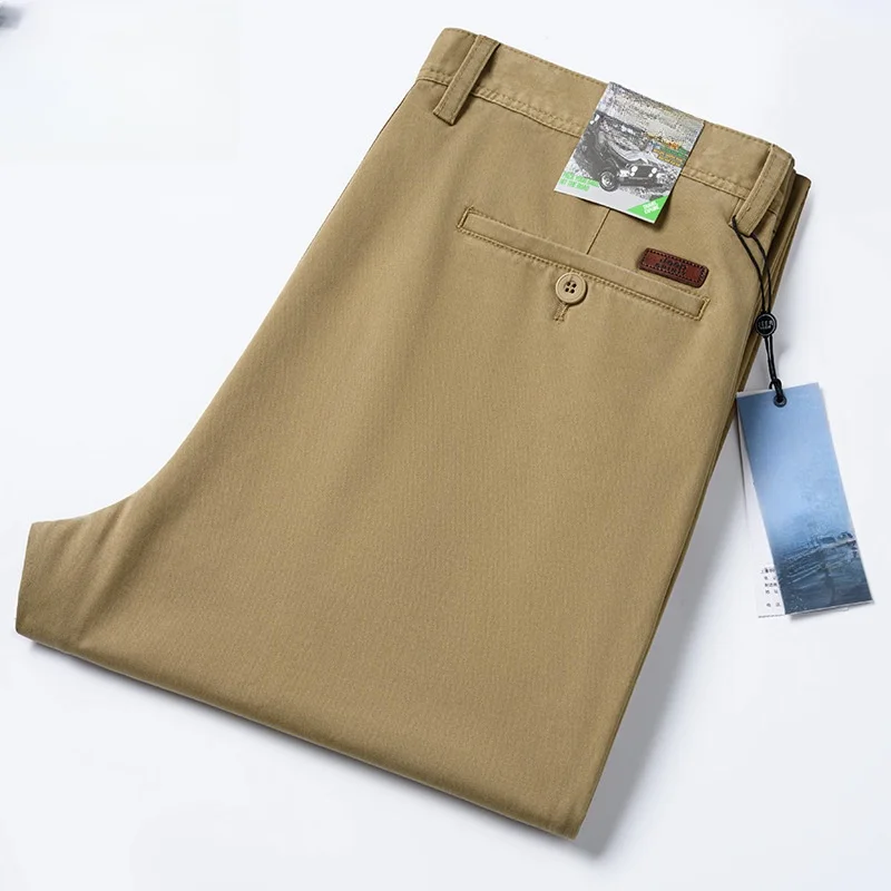 Summer Thin Men trousers Casual Pants Cotton Straight Fit Trousers Men Black Gray Pants Size 40 42 - Image 4