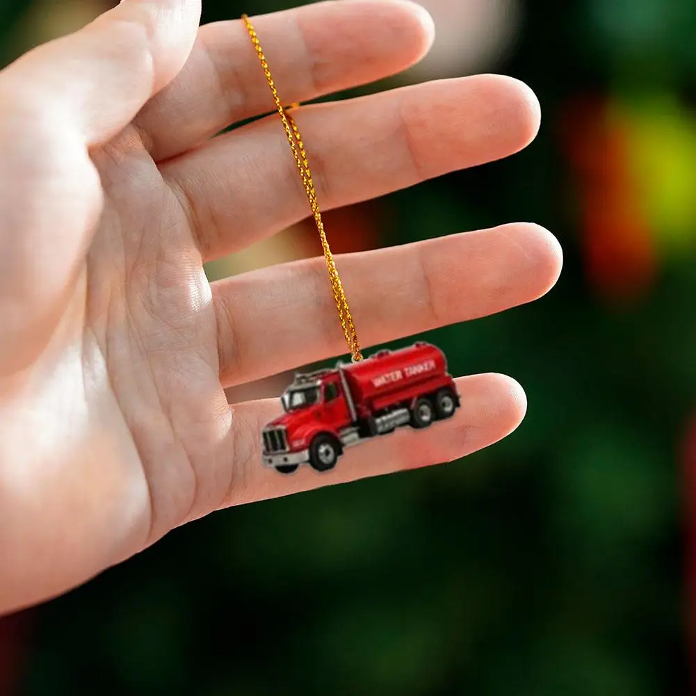 شاحنة إطفاء عيد الميلاد تقويم القدوم 24 يومًا من عطلة تقويم القدوم 2D شاحنة إطفاء زينة مركبة مكافحة الحرائق #3