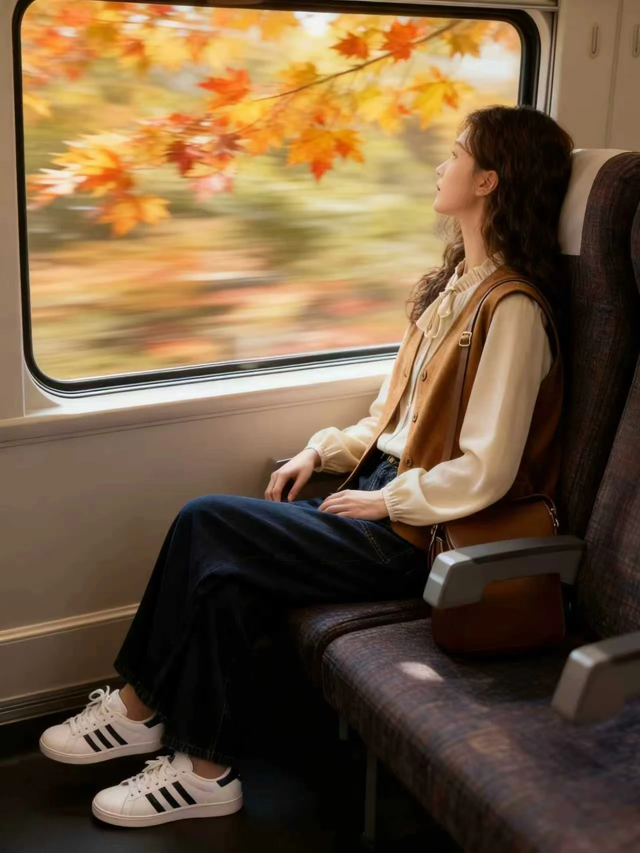 Ele Winter Faion Set Chaleco irt para mujer Combo Casual artístico Sle Denim Match cintura alta largo Sve cuello alto