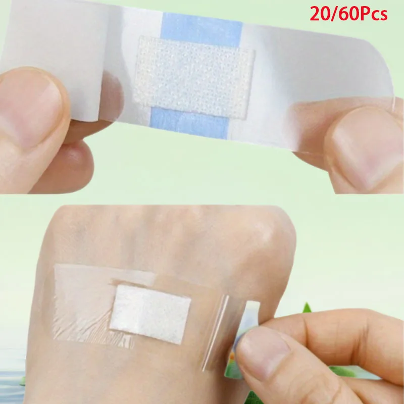 

100/60/20pcs of PE Thin Breathable Bandages, Transparent Stickers, Outdoor Survival Bandages, Household Essentials