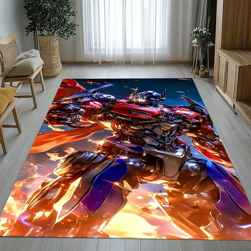Retro Autobots Transformers Optimus Prime Area Rug,Soft Non-Slip Carpet Mat for Living Room Bedroom,Sofa Floor Rug,Home Decor