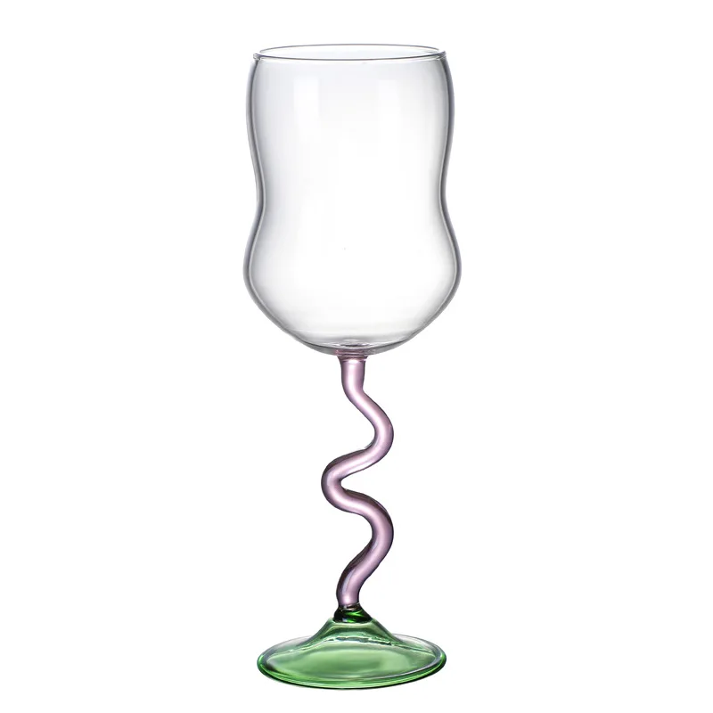 Beaded Champagne Cups Vertical Stripes Wine Glass Unusual Shape Cocktail Goblet Heat-Resistant Glass Creative Wedding Party Gift