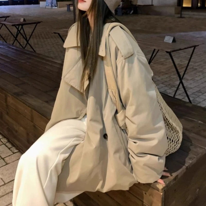 

2025 Autumn and Winter New Solid Color Simple Cotton Clothes Relaxed Sense Commuter Warm Jacket Women