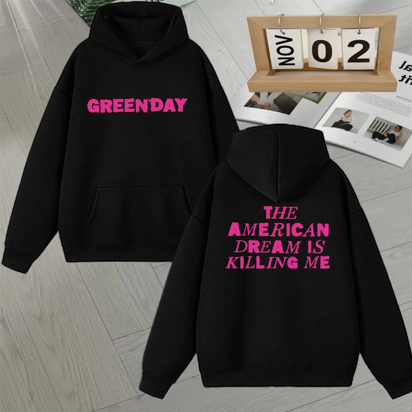 

SAVIORS The American Dream Is Killing Me Fleece Sweatshirt Rock Band Green Day Hoodies Autumn Winter Long sleeve Loose Pullovers