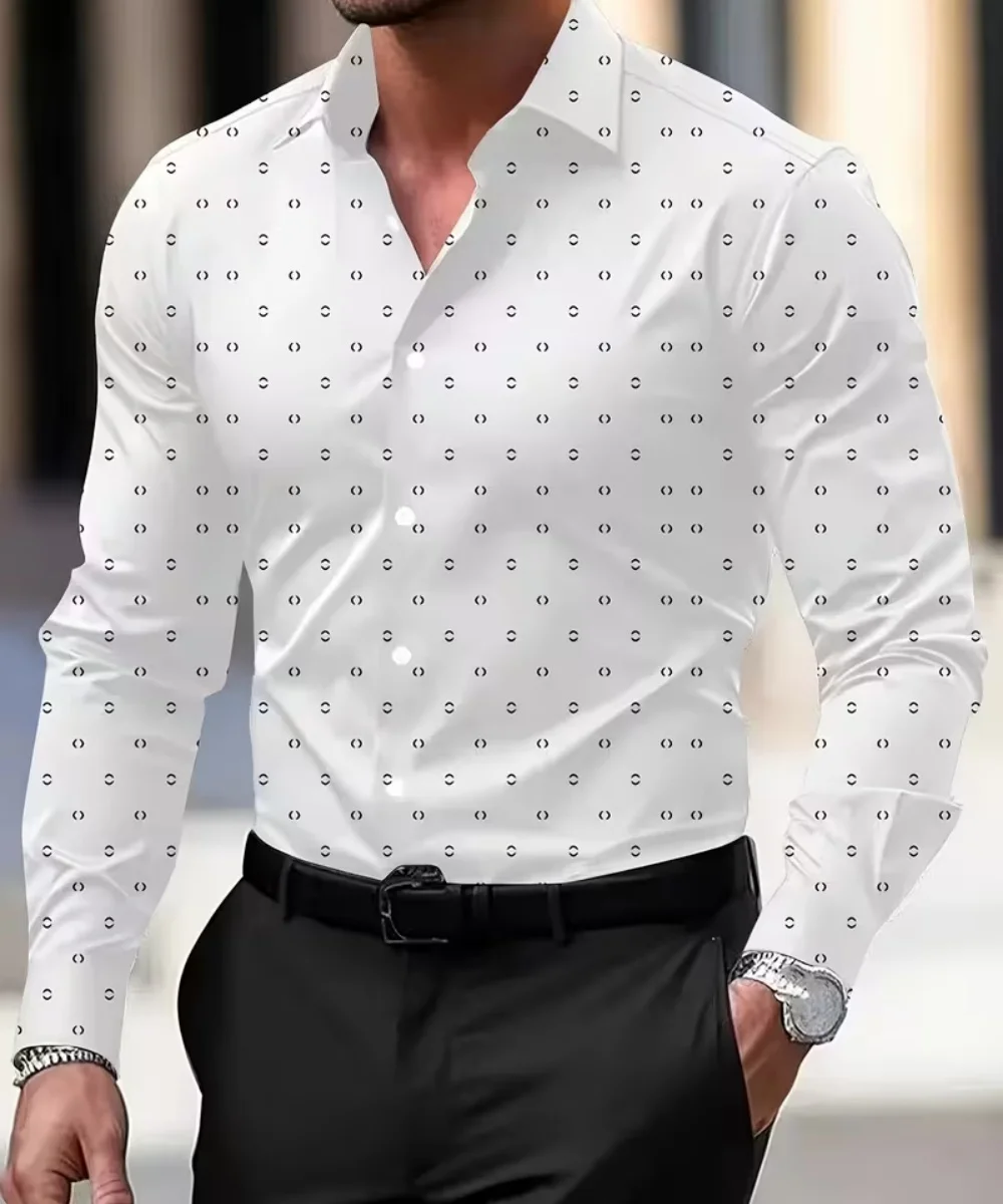 Men's Slim Fit Long Sleeve Shirt Blue White Vertical Striped Print Lapel Button down Fashion Color Block Casual Business Dr