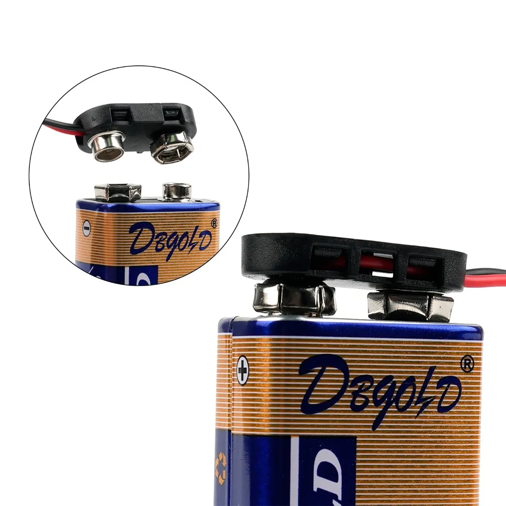 9V Battery Snap Connector Clip 15CM DC Power Cable Jack 9 Volt Battery Buckle Lead Wire Adapter For Arduino DIY Projects