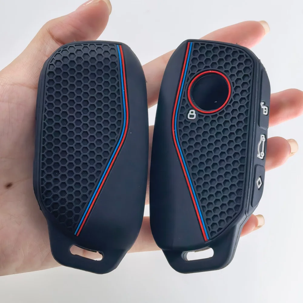 Silicone Case For BMW IX IM I5 M60 X5 X7 X6 7 Series X7 I7 IX 740LI Alcantara Car Remote Key Case Cover Shell Accessories