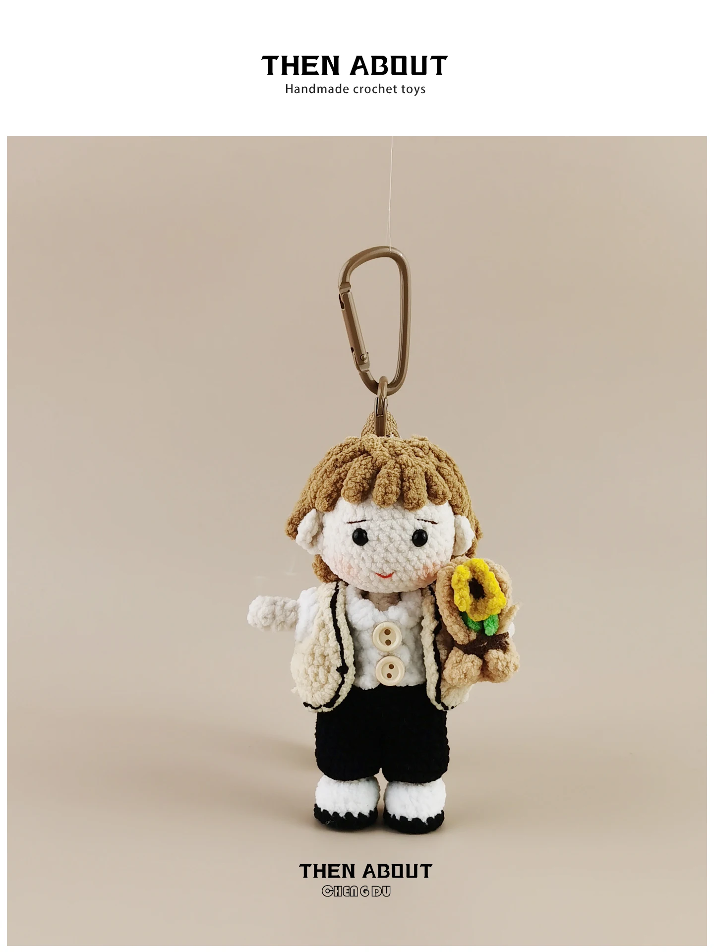 Sunshine Handsome Male Teacher Doll Bag Pendant Backpack School Bag Decoration Teacher's Day Gift without Brand