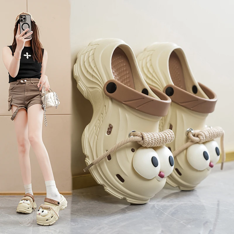 

Women's Summer Thick Bottom Sandals Breathable Anti-Slip Driving Beach Head Cover Clog Shoes EVA Material Casual Comfortable