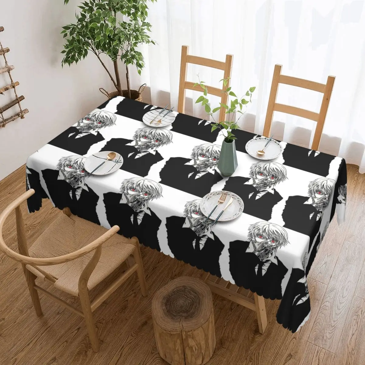Anime Tokyo Ghoul Kaneki Ken Tablecloth Restaurant Kitchen Rectangular Tablecloth Festival Party Decorations Dining Table Cover