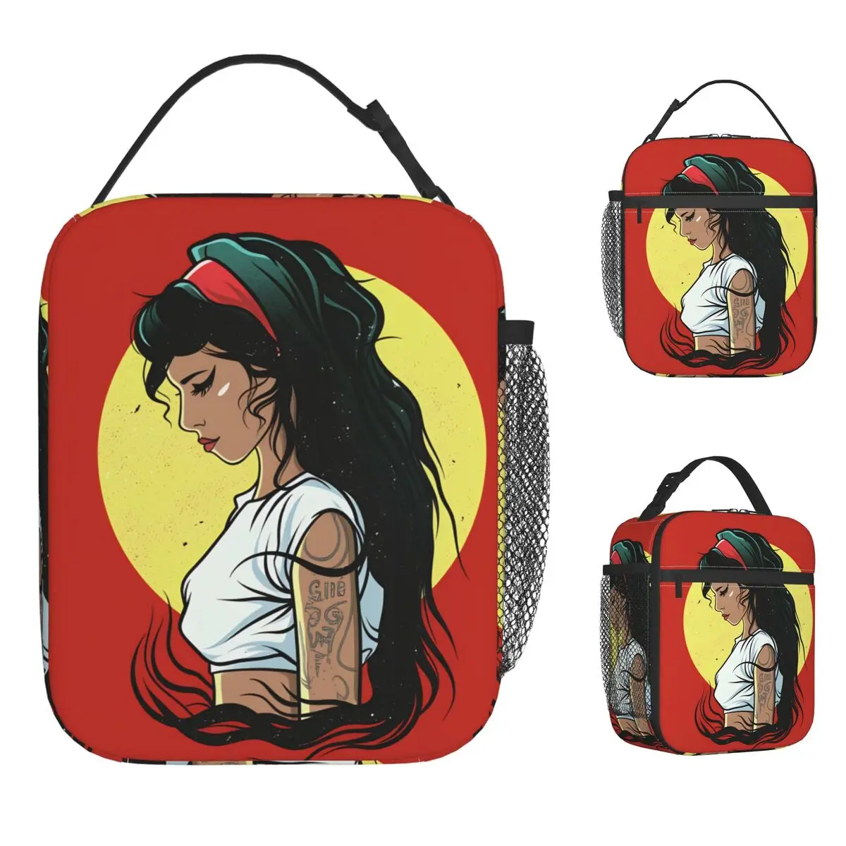 

Музыкальная певица Star A-Amy W-Winehouse Сумка для обеда Досуг Ланч-бокс Пикник Портативная изолированная сумка-холодильник Оксфорд Сумки-тоут