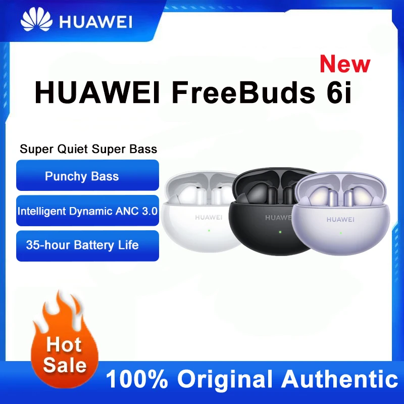 

Huawei FreeBuds 6i Earphone Bluetooth 5.3 Punchy Bass Wireless Headphones Intelligent Dynamic ANC 3.0 Stereo Sport Headset