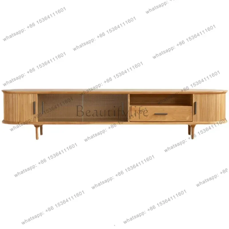 Factory Direct Storage Audio-visual TV Stands Nordic Solid Wood Roller Shutter Door TV Stands Living Room Simple Furniture Armoi