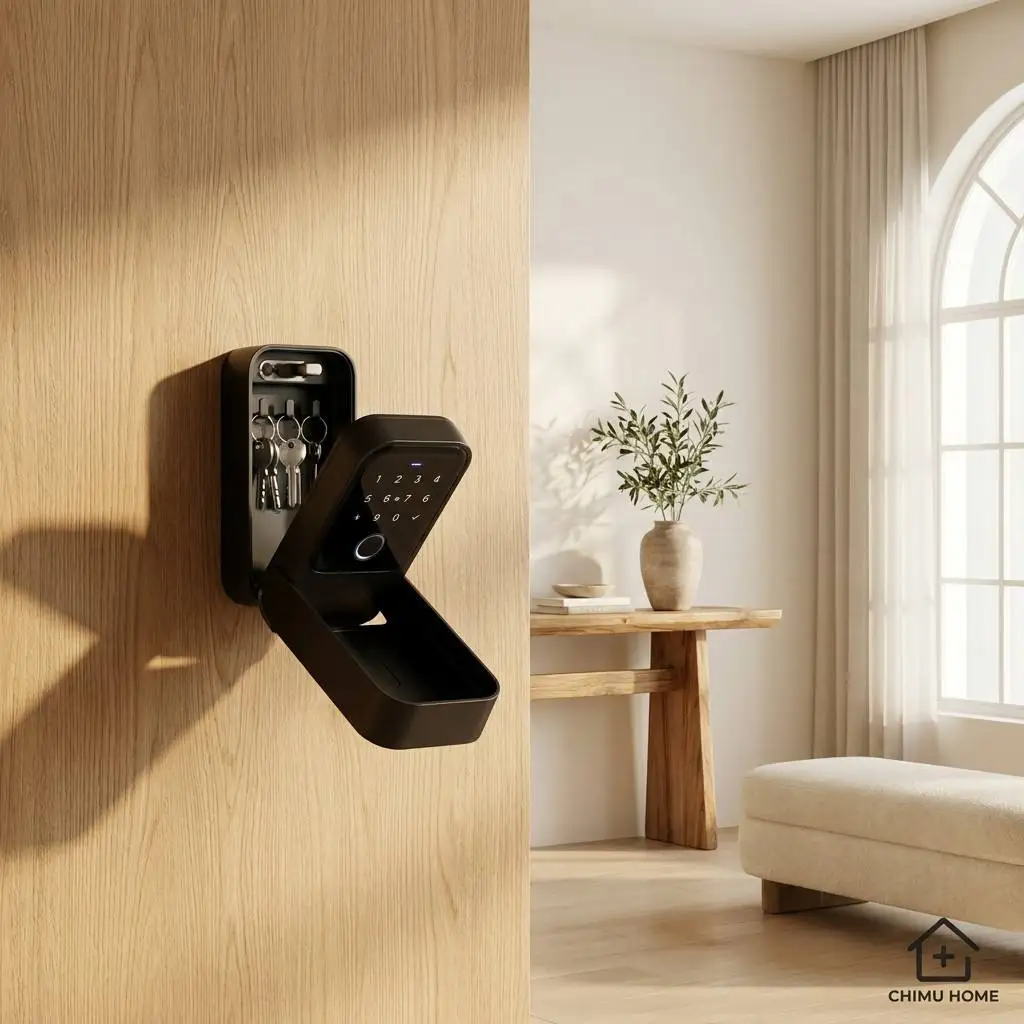 【CHIMU HOME】Smart WiFi Key Safe Box Fingerprint Password Bluetooth APP Control Metal Storage Case for Airbnb Home Office