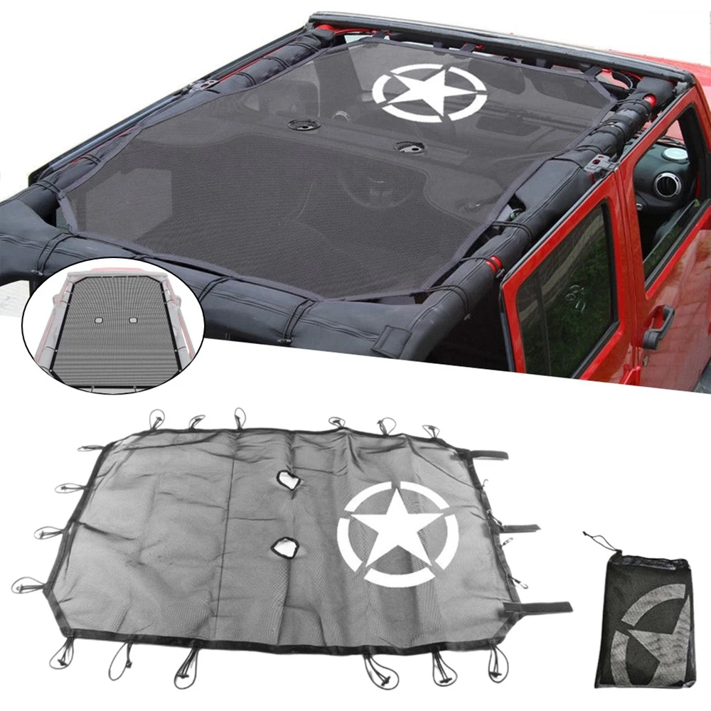 

Сетка на крышу автомобиля, бикини, верхняя крышка от солнца, УФ-солнцезащитная сетка для Jeep Wrangler JL Gladiator 2018, автомобильные аксессуары, Стайлинг