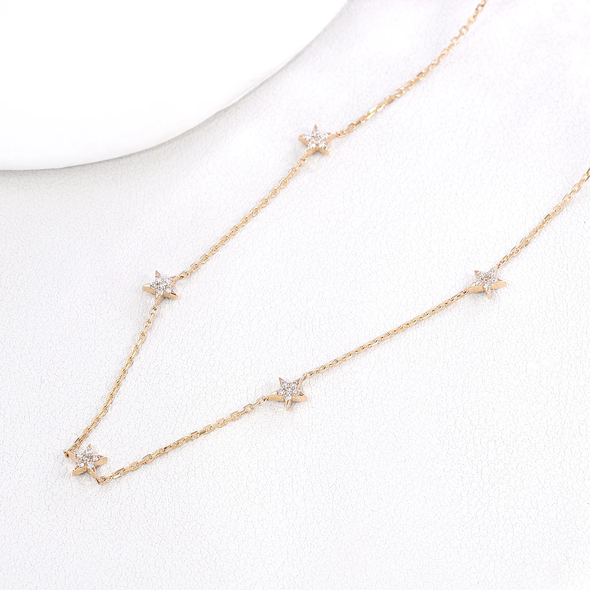Provence Jewelry Lab Diamond 14K Gold Sparkling Necklace with Round Cut Solitaire Pendant Anniversary Birthday Gift for Women view 4