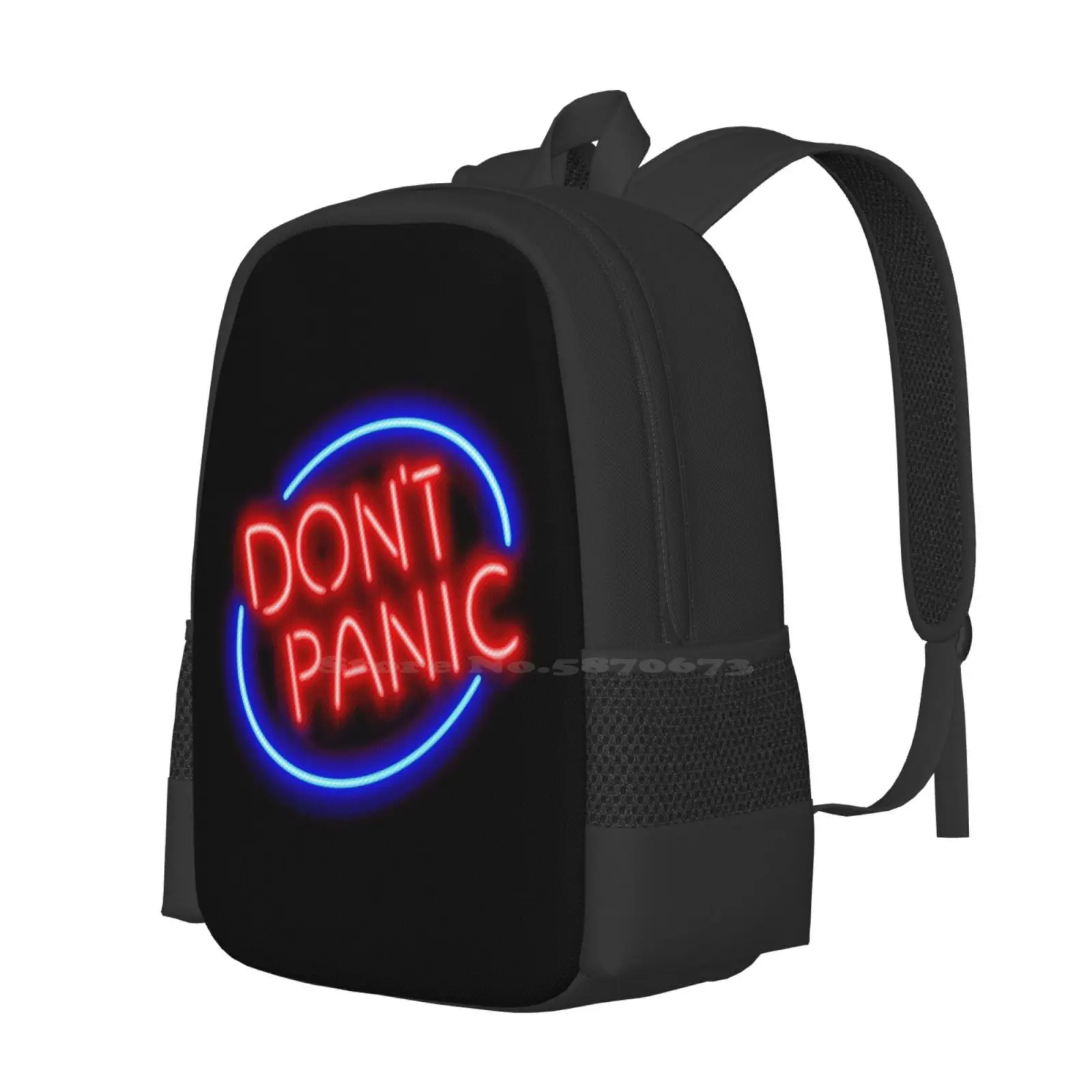 Hitchhiker's Guide-"" "ป้ายไฟนีออนออกแบบกระเป๋าโรงเรียน hgttg hitchhikers Guide to the Galaxy dont Panic Douglas