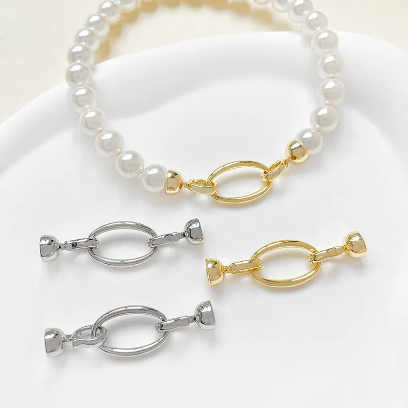 

1 Piece of Copper-gold Plated Jewelry Link Buckle Accessories DIY Necklace Sweater Chain Pearl Chain Making Materials Wholesales