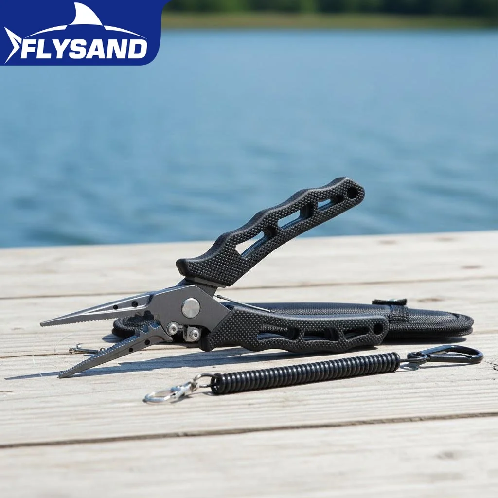 

7-дюймовые высококачественные рыболовные плоскогубцы из кованой нержавеющей стали, многофункциональные, с ножницами, кусачками для лески и открывателем колец