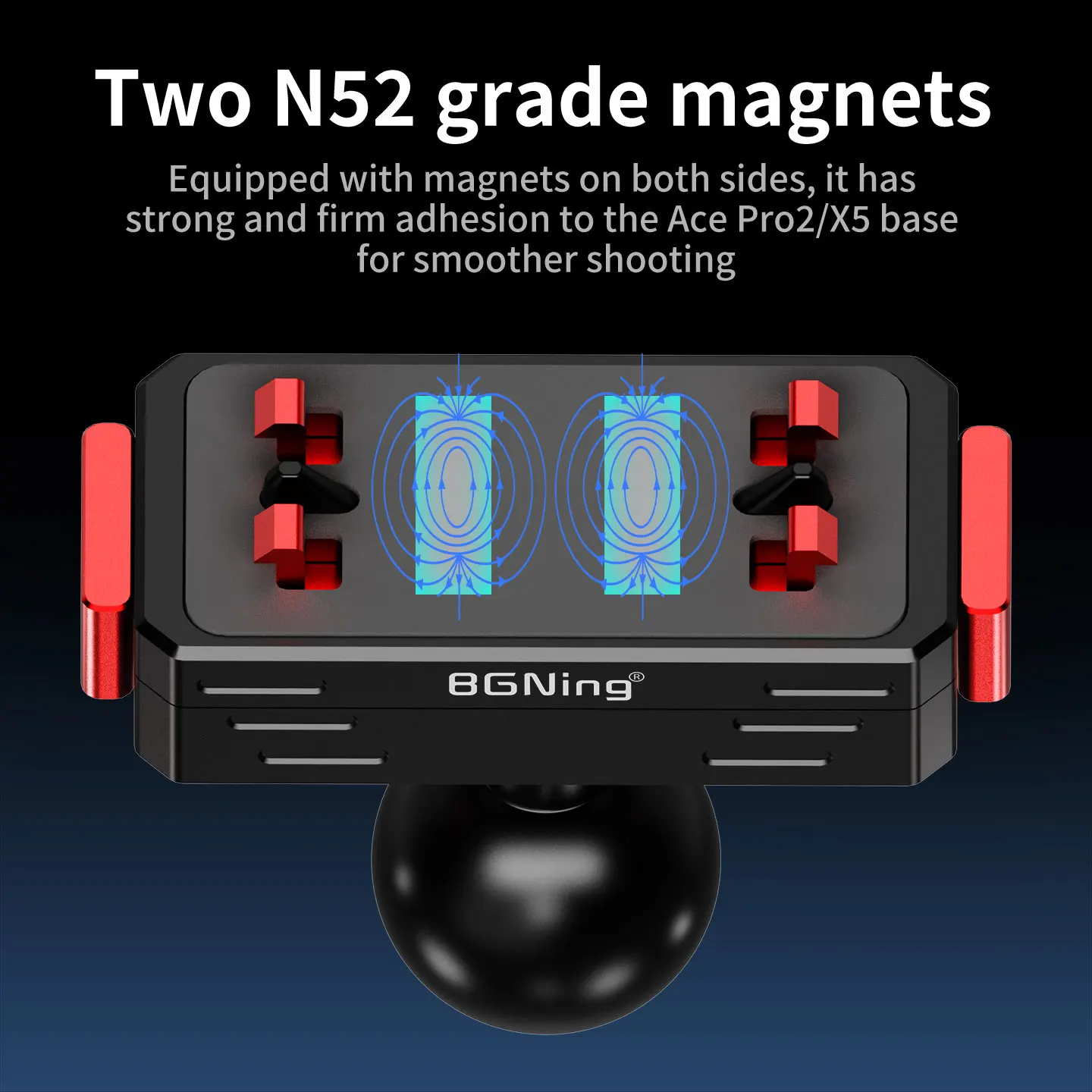 360° Dämpfende Magnetische Halterung mit Schnellverschluss aus Aluminium für Insta360 ACE AcePro 2 X4 X5 X6 Motorrad-Stativ Selfie-Stick-Halterung – Detail 6