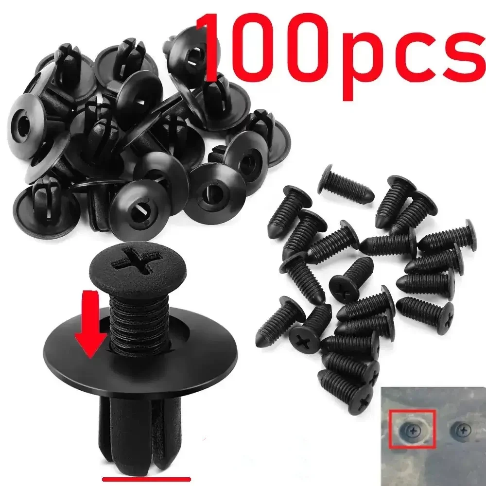 8mm Plastic Rivets Fasteners Screw Car Fender Bumper Screws Clips Rivets Auto 8mm Hole Plastic Push Pin Clip Car Accessories