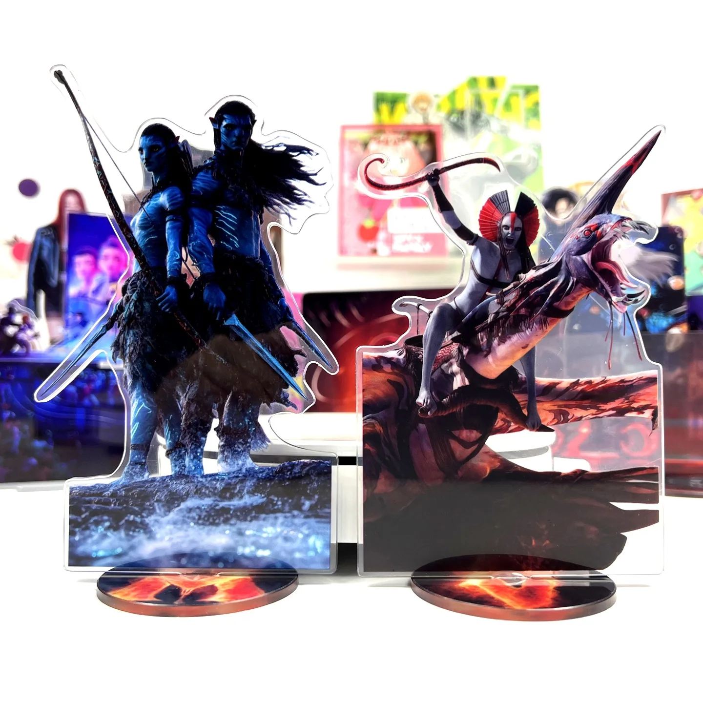 Avatar 3 Figura di fuoco e cenere Supporto in acrilico Varang Nuova piastra di stoccaggio Statua di Toruk Neytiri Piatto in piedi Giocattolo da sci Jake-Sully