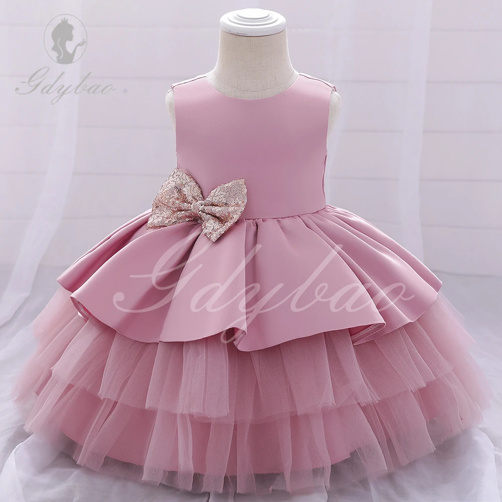 Bebê princesa vestido para meninas, Pageant roupas, aniversário infantil, batismo, vestido de festa, bebê recém-nascido, traje de casamento