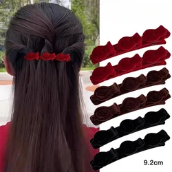 Double Layers Bangs Hair Side Clip Black Headwear Women Cute Barrettes Hairgrip Acrylic Braided Fashion Hairpin Hair Accessories