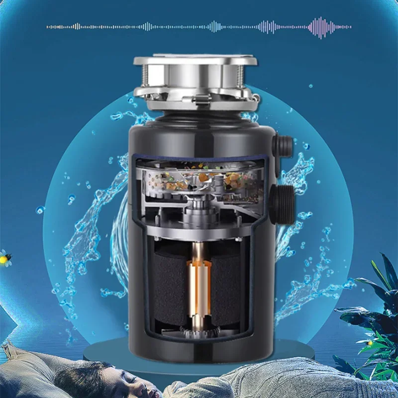 Smart Kitchen Garbage Disposer, Pneumatic Switch/Remote Control Switch, Food Waste Disposer, C01-K/Y, Compatible with Sinks