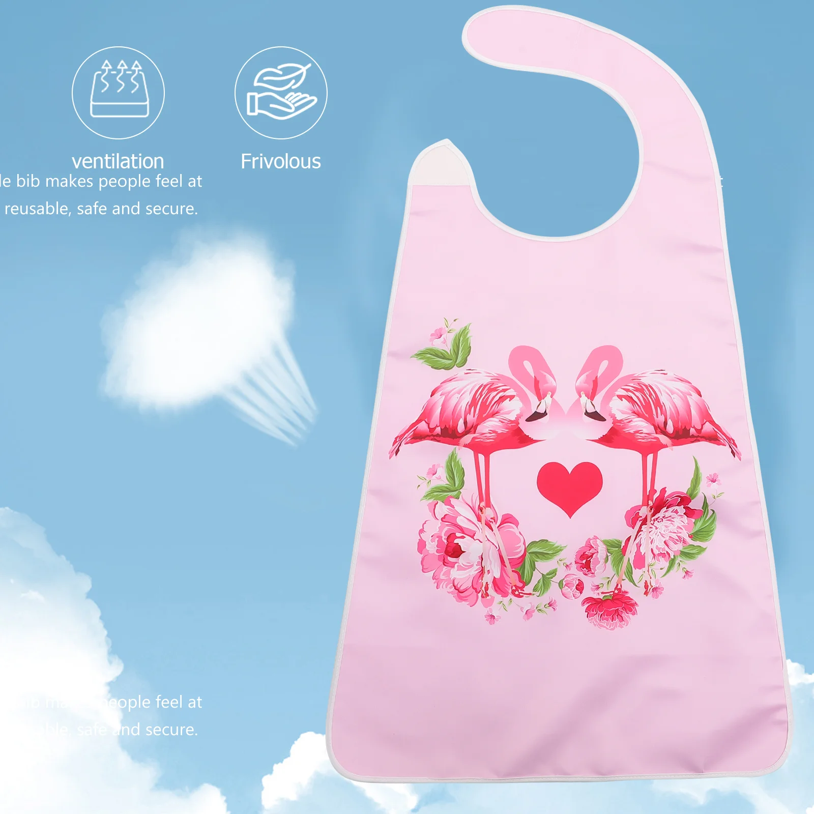 Adult Bib Sticky Design Waterproof for Adults Fashionable and Cute Spill Rice Polyester Senior Apron Eating Mealtime