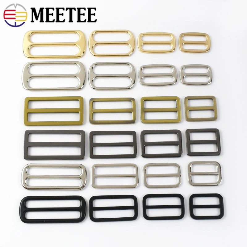 10Pcs 25-50mm Tri-Glide Ring Buckles For Backpack Metal Buckle Webbing Slider Adjuster Clasp Hooks DIY Replacement Accessories