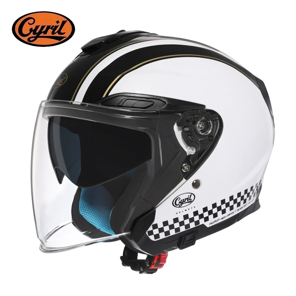 Open Face Motorcycle Helmet Dual Visors Men and Women 3/4 Jet Moto Helmets Lightweight Adult Electric Scooter Helmet
