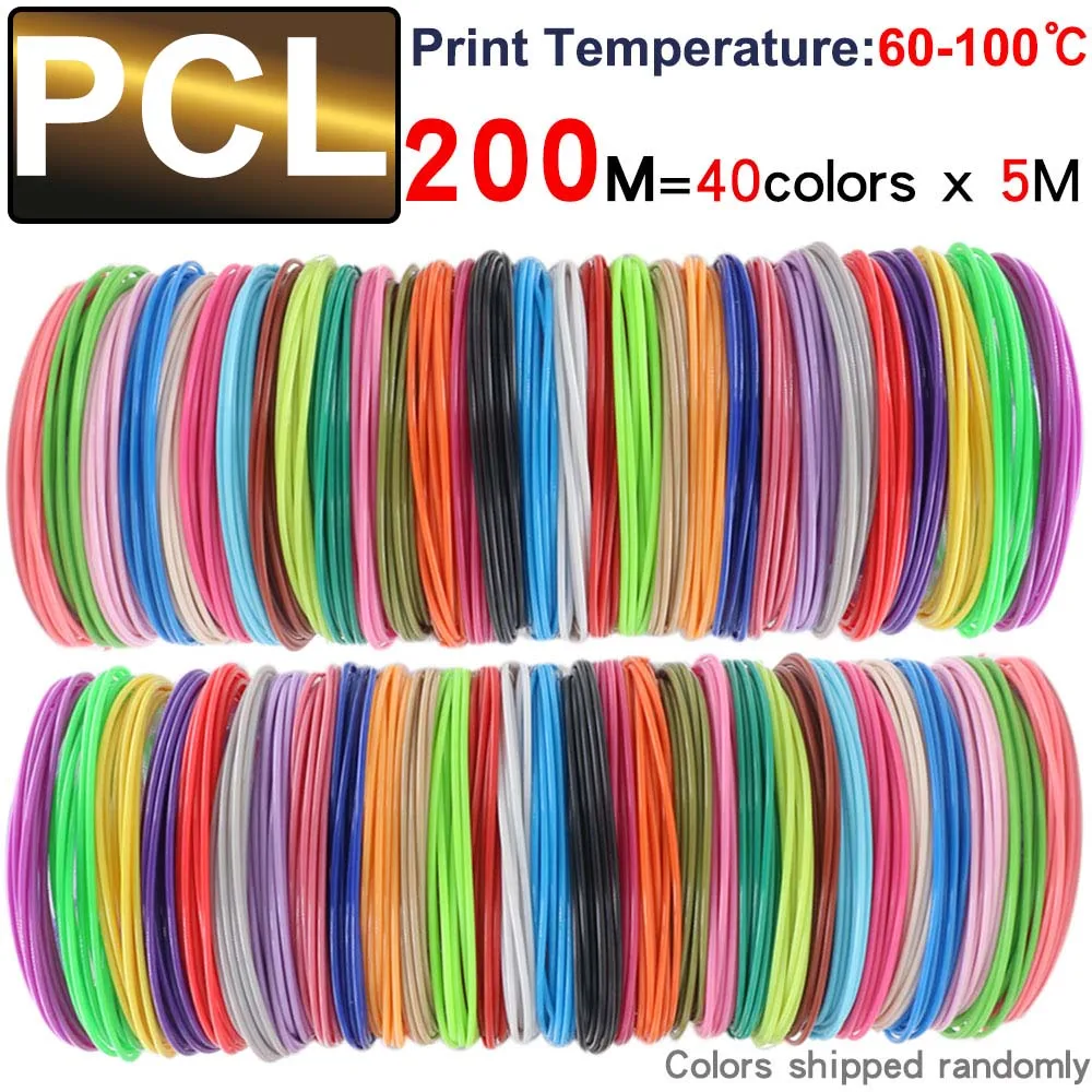 

Красочная нить PCL подходит для низкотемпературной ручки для 3D-печати, безопасной бездымной детской 3D-ручки, расходные материалы, креативные игрушки «сделай сам»