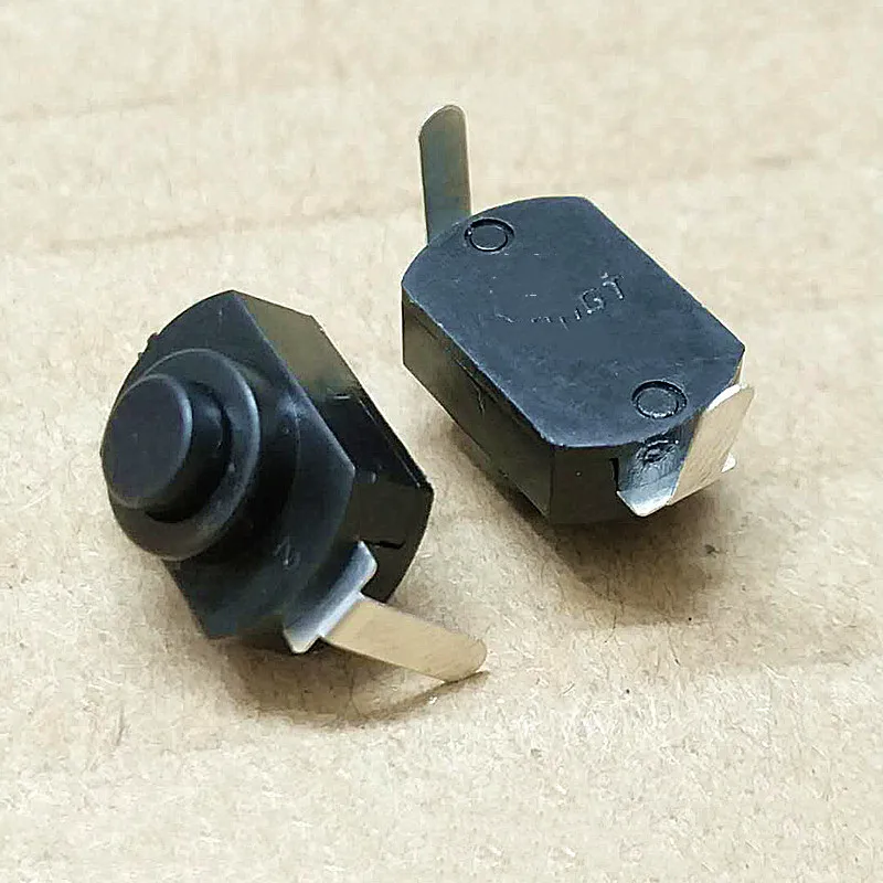 50pcs KAN-15 2-Pin Bent-Pin Flashlight Control Switch, Latching, 12X8MM Push Button Switch, 1208