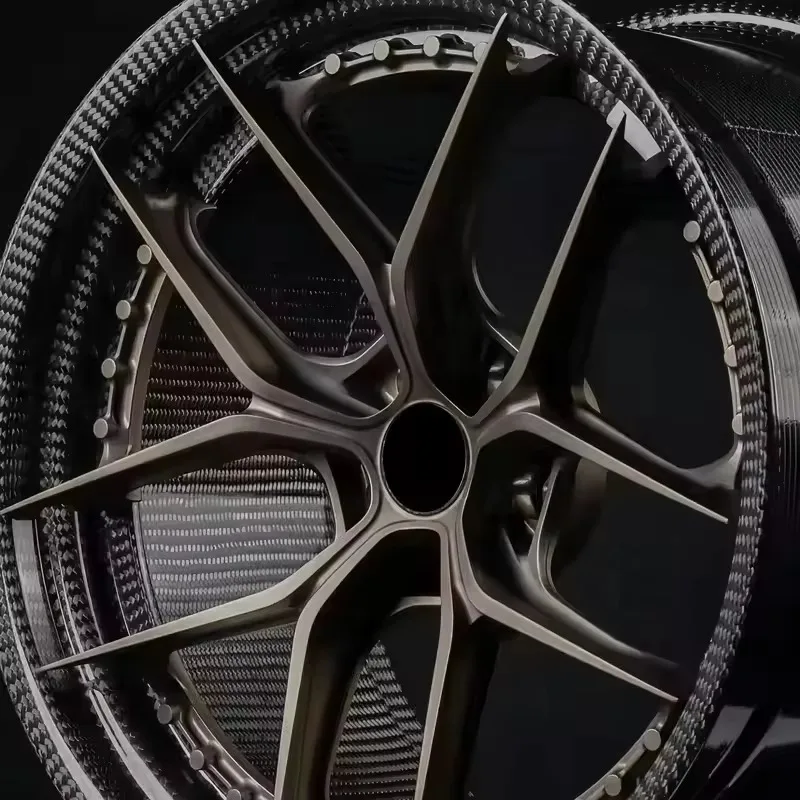 Full-Size Range High-End Custom Motorcycle WheelsPremium Forged Carbon Fiber Five Spoke 26 Inch Rims 6 Lug Concave CNC Wheels |