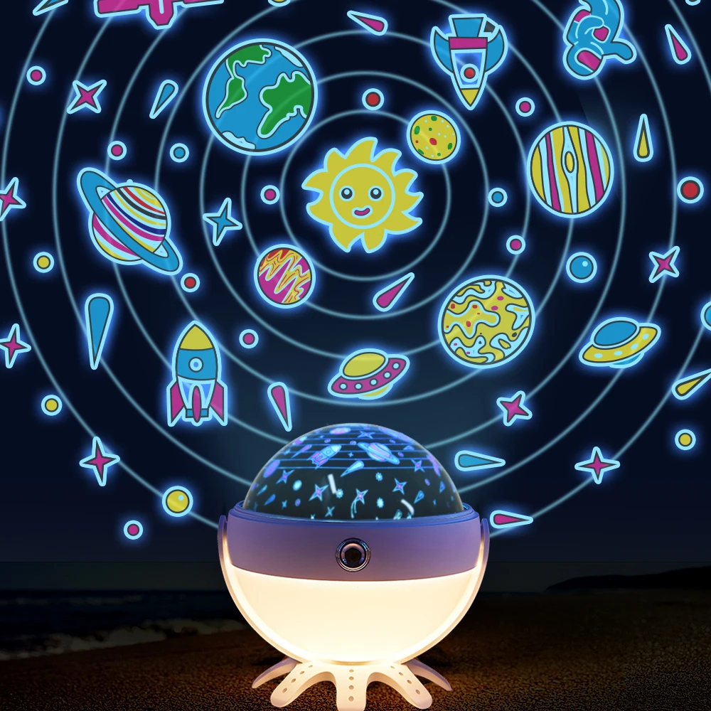 Night Light Kids, Star Night Light Projector with Music Remote, 360° Rotating Baby Night Lights, Star Projector Toys for Toddler