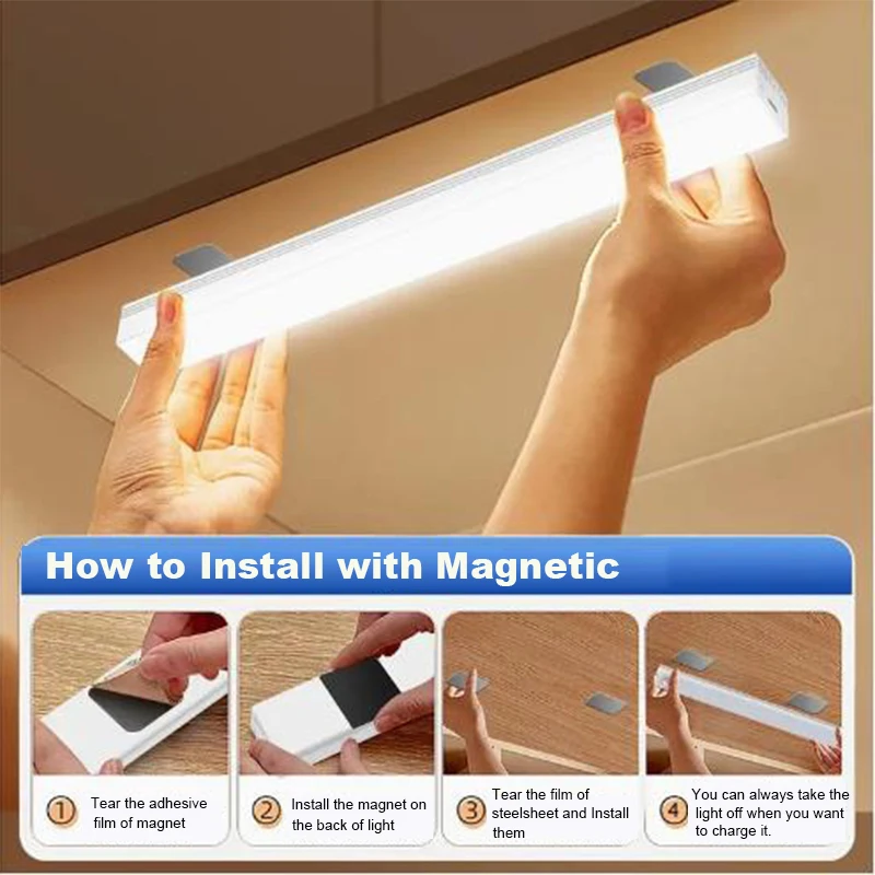 Human Body Sensing Night Light Intelligent Wireless Strip Charging Magnetic Suction Light Wardrobe Cabinet Corridor Bedroom