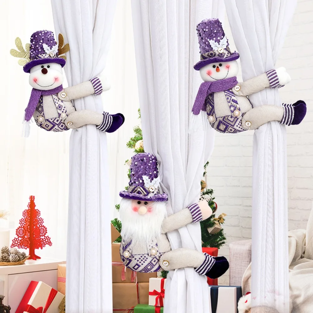 

Fashion Reusable Christmas Curtain Buckle Cartoon Classic Santa Curtain Fastener Hanging Curtain Ties Living Room